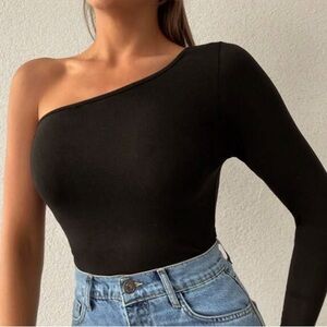 Venus one arm nylon black top.